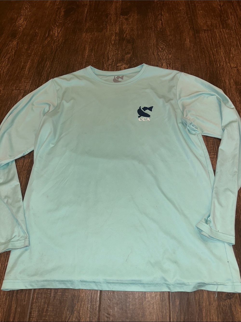 CCA Coastal & Tails Men’s Long Sleeve Performance Rash Guard Shirt Aqua Size M - Picture 1 of 4